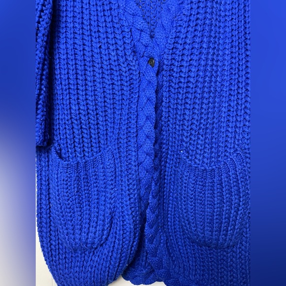 Gorgeous royal blue thick winter wool tweed coat jacket - Picture 8 of 8